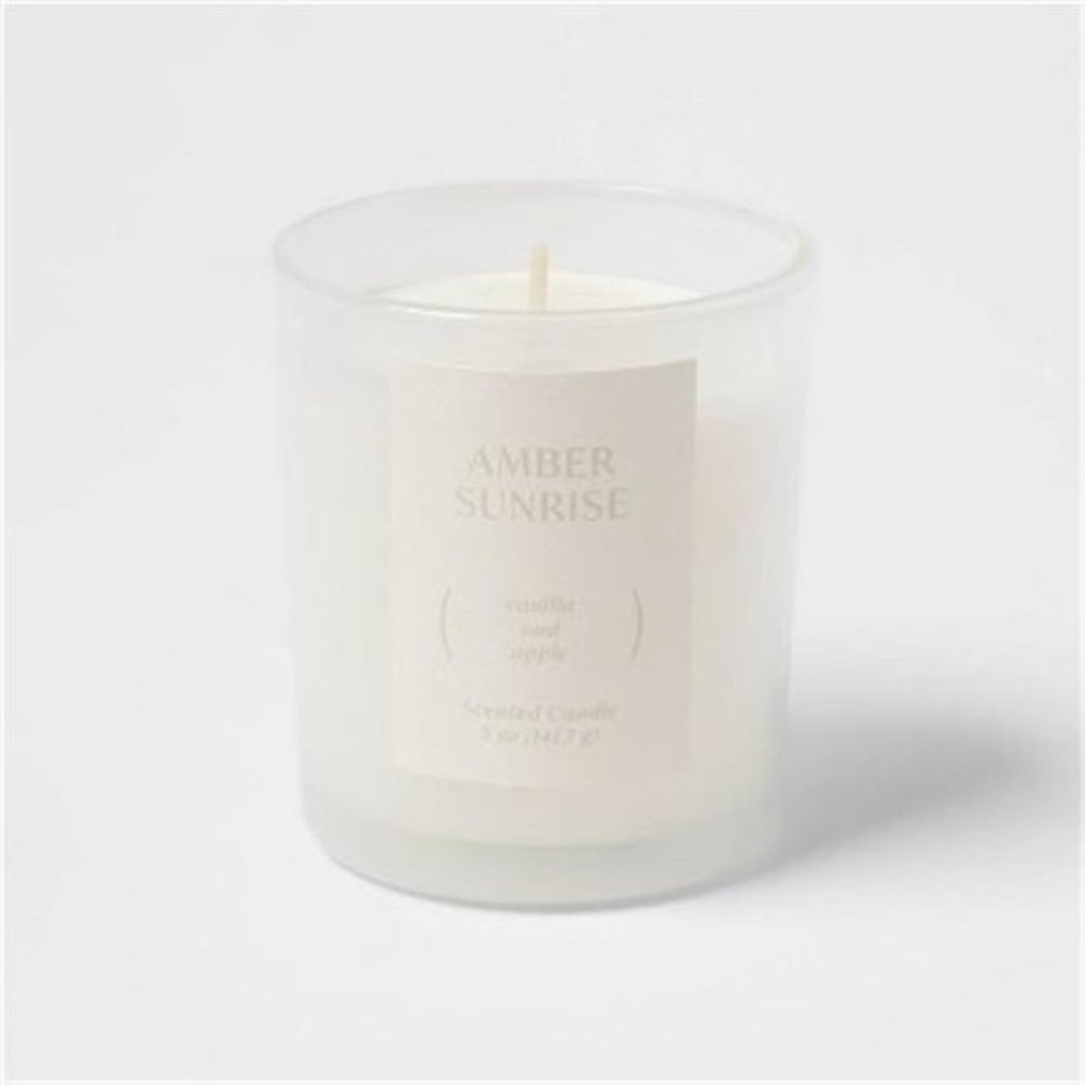 5oz Glass Jar Candle Amber Sunrise - Threshold